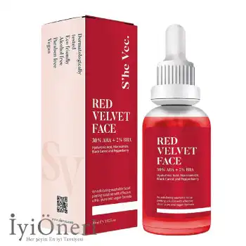 She Vec Red Velvet Face Derin Eksfoliasyon Sağlayan AHA-BHA Peeling Serum